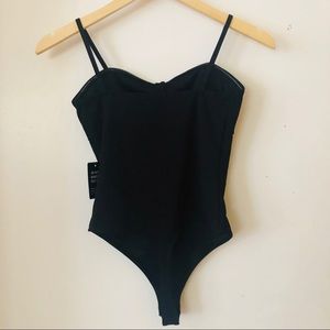 NWT XS Express Black Keyhole Bow Bodysuit Leotard